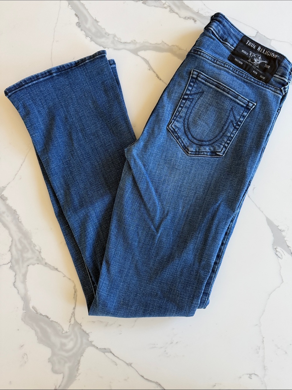 True Religion Women's Medium Blue Flared Jeans